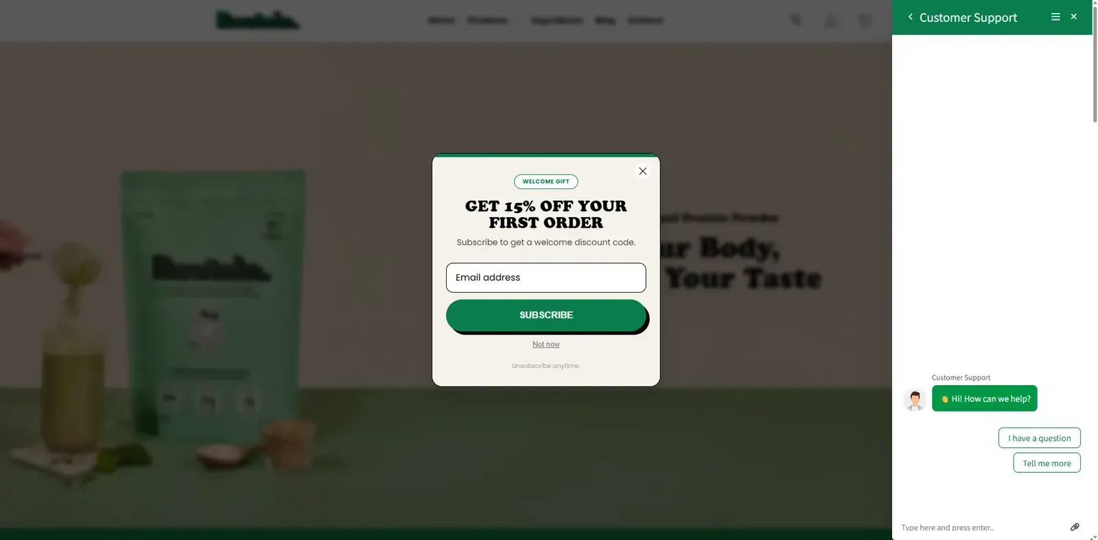 Routein 홈 상품 영역